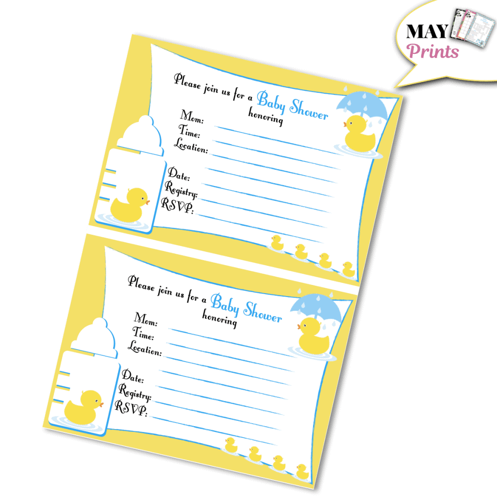 Printable Rubber Ducky Baby Shower Games