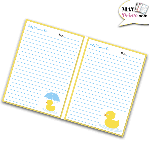 Printable Rubber Ducky Baby Shower Journal