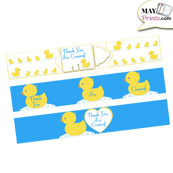 Printable Rubber Ducky Baby Shower Water Bottle Labels