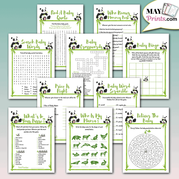 Panda Themed Baby Shower Games