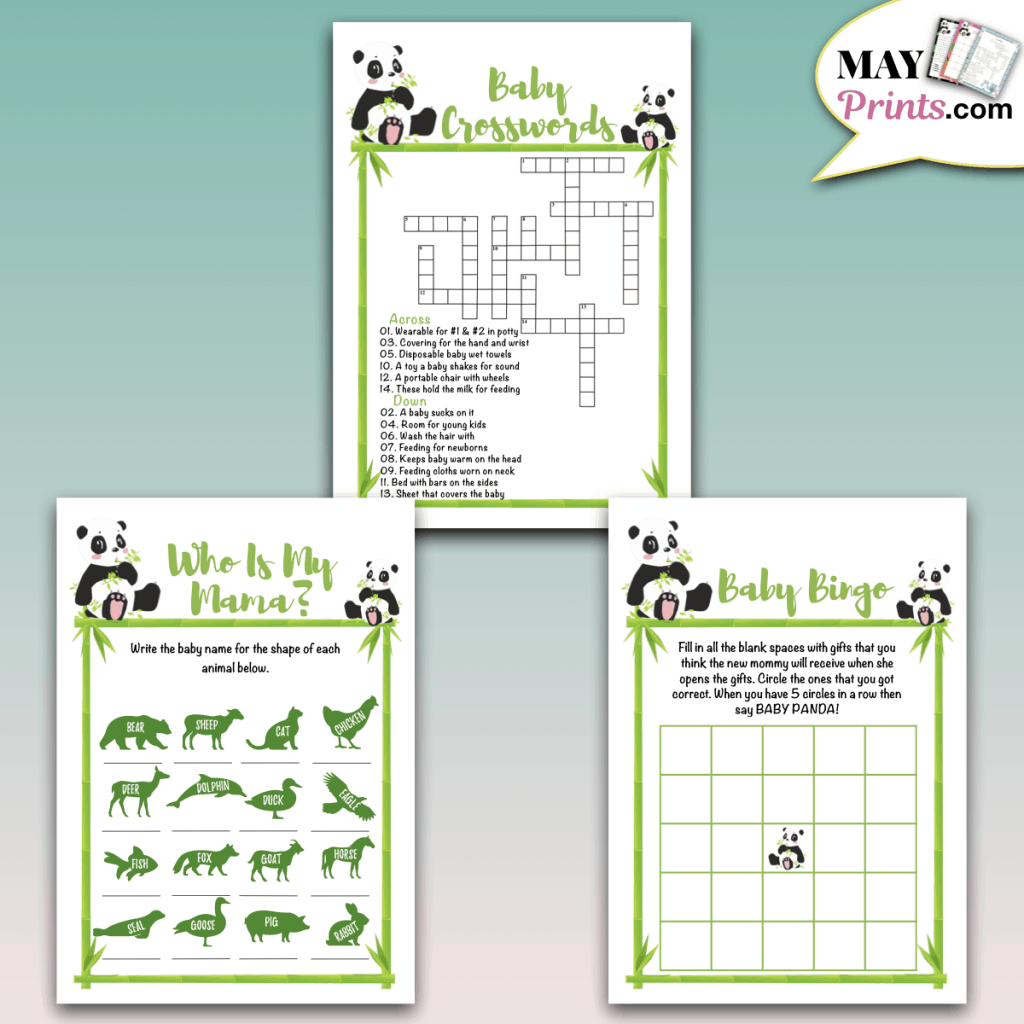 Panda Themed Baby Shower Games For Baby Boys