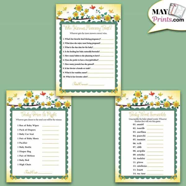 Sunflower Baby Shower Games