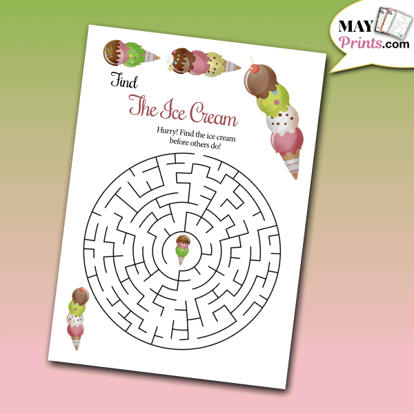 Ice Cream Birthday Games - Maze