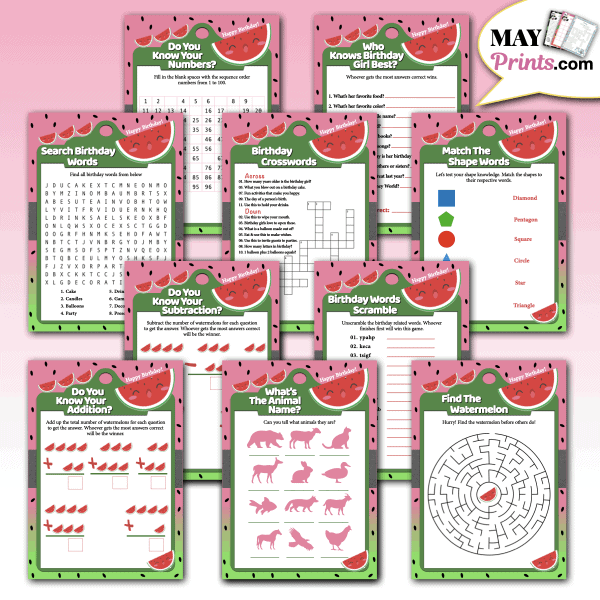 Watermelon Birthday Party Games
