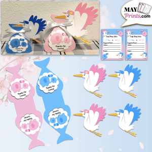 Stork Delivery Baby Shower Party Favors For Gender Reveal