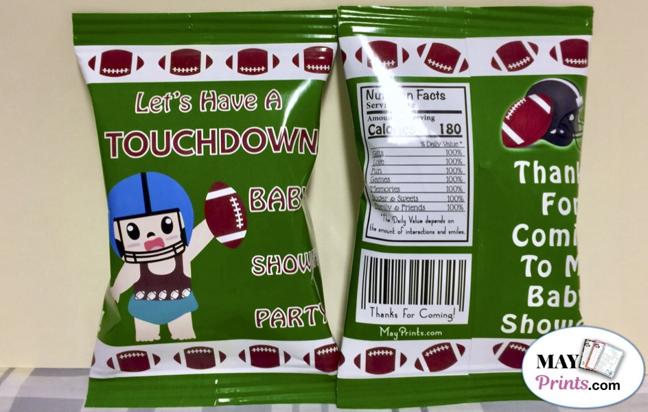 How To Make Football Baby Shower Chip Bag Favors